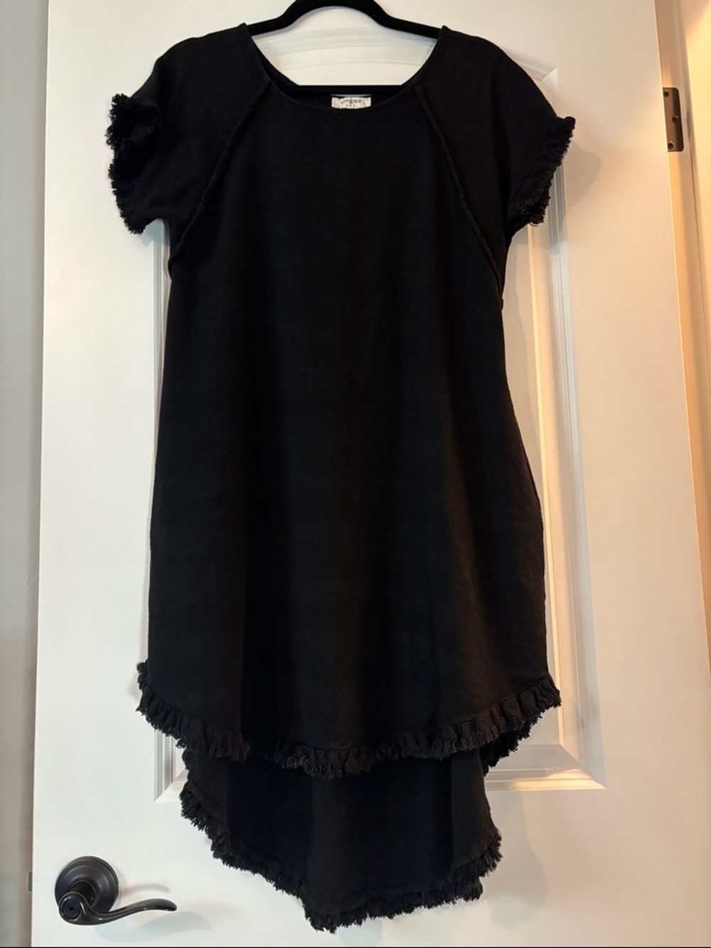 Umgee Black High-Low Fringed Dress Size Small